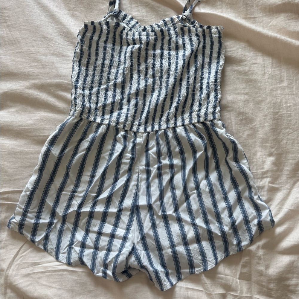 Abercrombie Kids Blue and White Striped Casual Dress